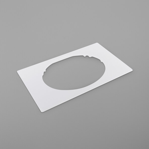 A white rectangular cutout with a circle.