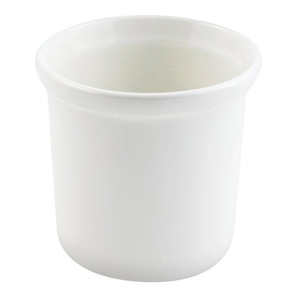 Bon Chef 9202PWHT 1 Qt. White Sandstone Finish Cast Aluminum Salad Dressing Bowl / Condiment Pot