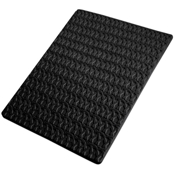 A black Bon Chef sandstone tile with a pattern.