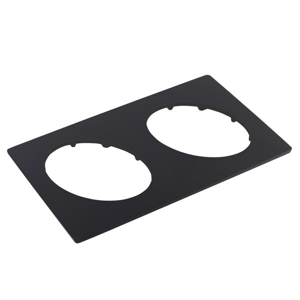 A black rectangular Bonstone tile with two circles.