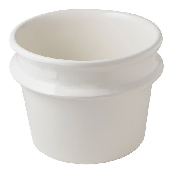 Bon Chef 3034PWHT 11 Qt. White Sandstone Soup Tureen with Flanged Rim