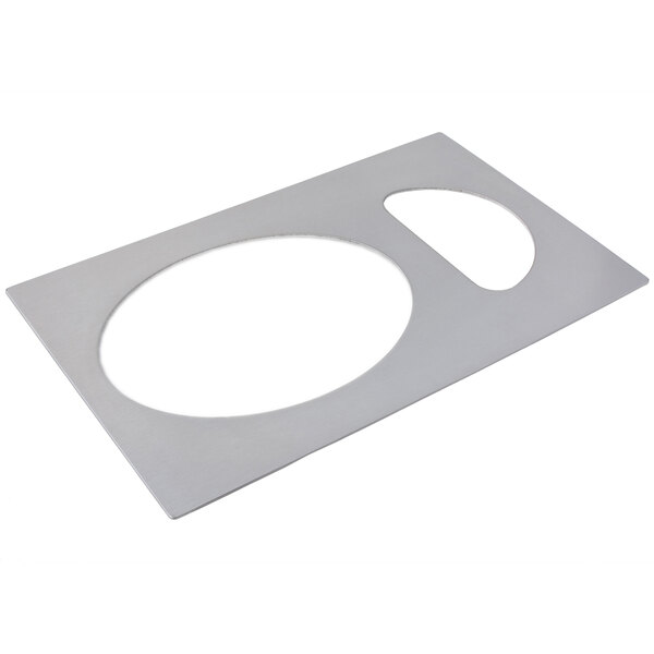 A white rectangular Bon Chef tile with two circle cutouts.