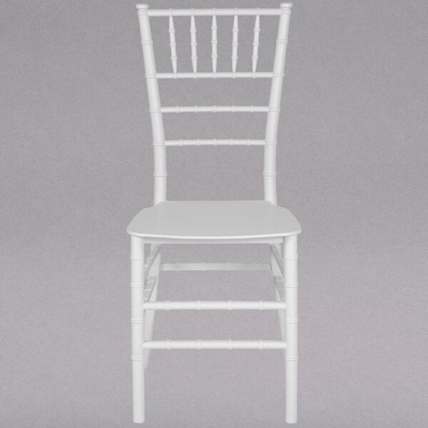 A white Flash Furniture Hercules Series Chiavari chair.