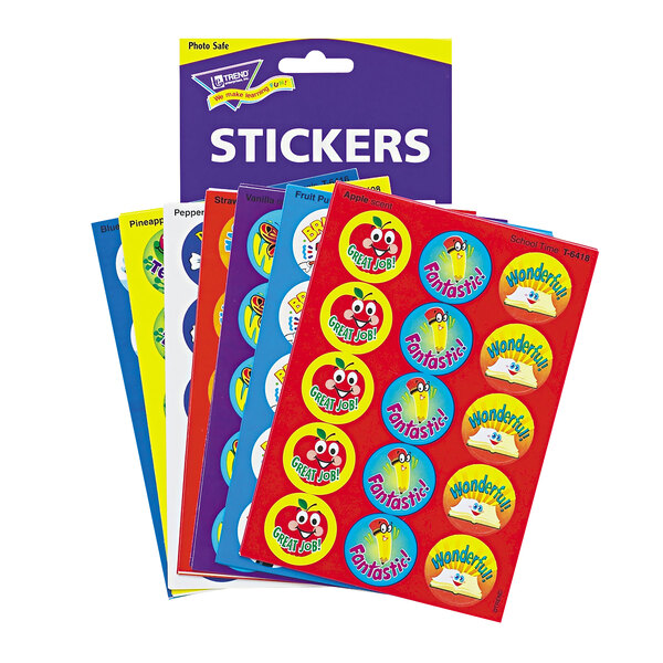 A package of Trend Stinky Stickers with different designs and colors.