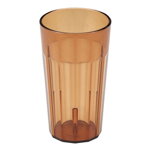 Cambro NT14153 Newport 14 oz. Amber Customizable SAN Plastic Tumbler - 36/Case