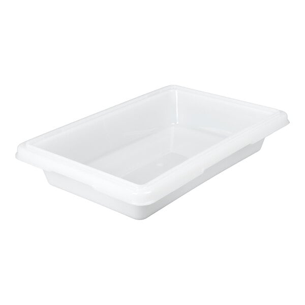 Rubbermaid® FG350700WHT White Polyethylene Food Storage Box - 18" x 12" x 3 1/2"