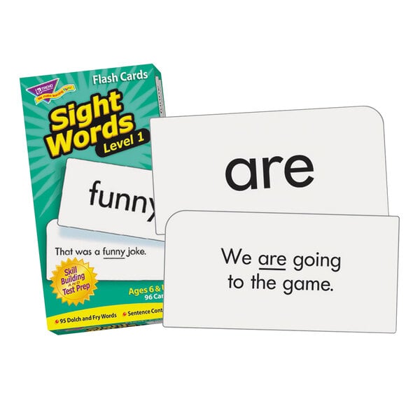 A box of Trend sight words flash cards.