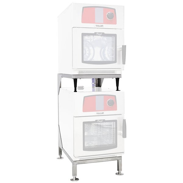 A white Vulcan MINI-JET combi oven on a stainless steel stand with a vent stack.