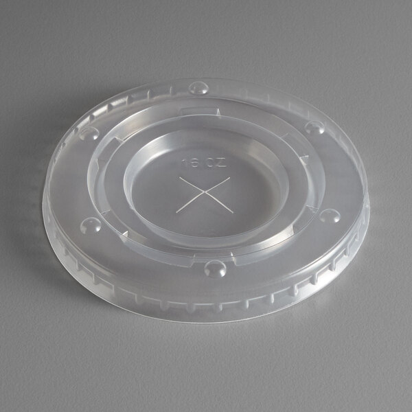 A clear plastic Carnival King cold cup lid with a straw slot.