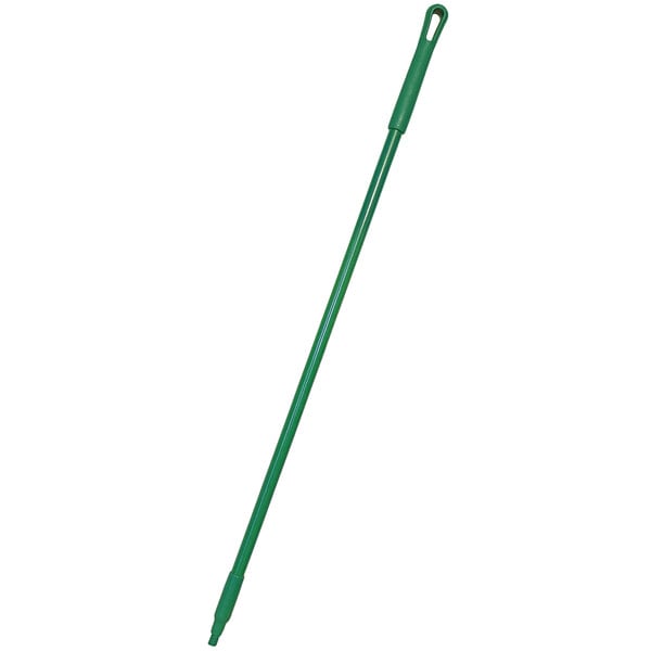 A green Carlisle Sparta broom / squeegee handle with a white background.