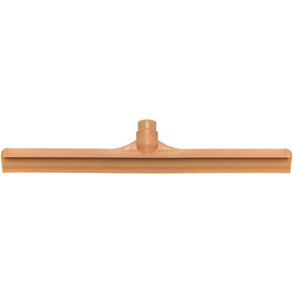 A close-up of a Carlisle tan plastic framed squeegee blade.