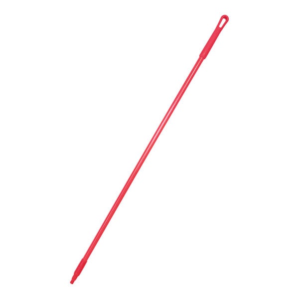 A red threaded fiberglass handle.