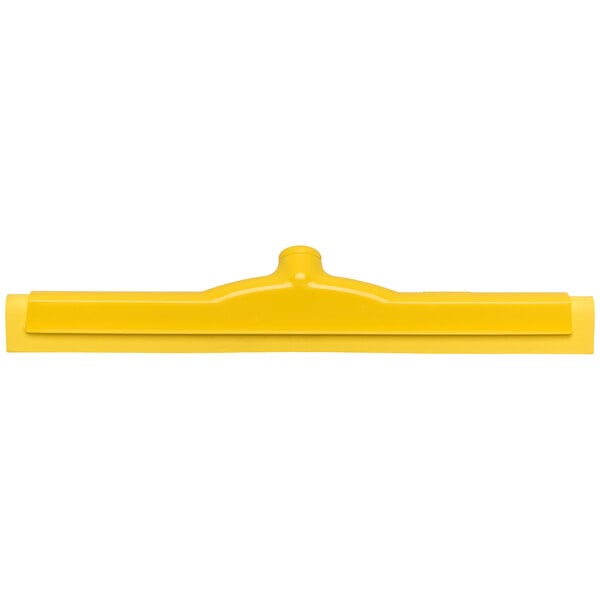 A yellow Carlisle Sparta Spectrum floor squeegee with a yellow plastic frame.