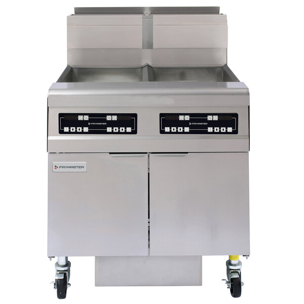 Frymaster FMJ250 50 lb. Natural Gas Two Unit Floor Fryer with