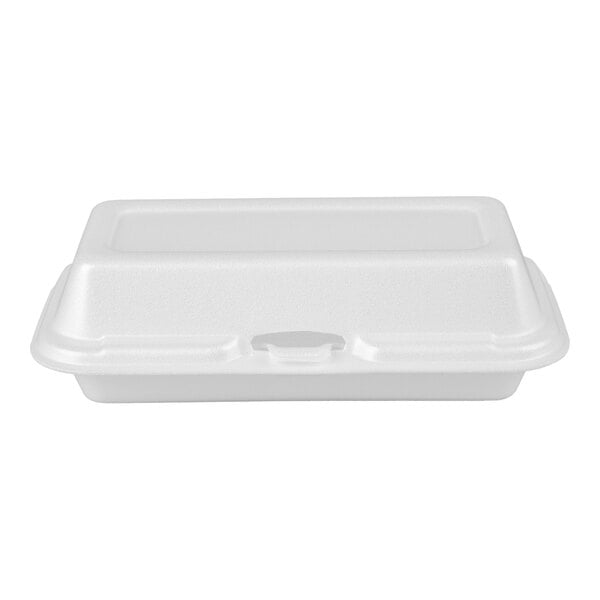 DART Foam Hot Dog Container With Hinged Lid, 7-1/10 X 3-4/5