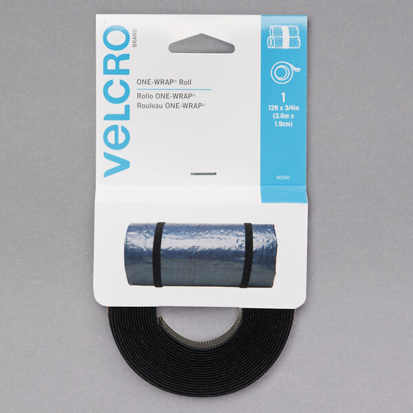 Hook and Loop Velcro Strip - 1 Long x 3/4 Wide - Black