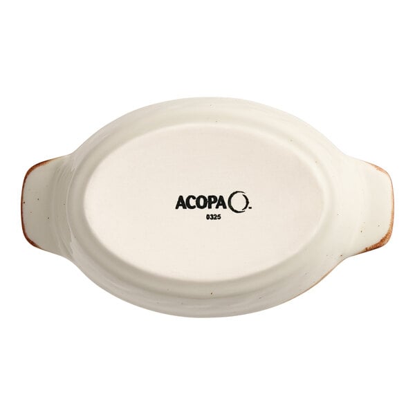 Acopa Keystone 4 oz. Vanilla Bean Porcelain Mini Rarebit Dish - 6/Case