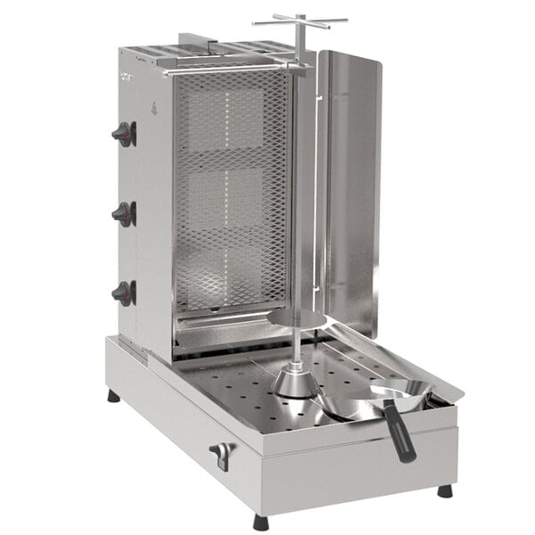 An Inoksan natural gas gyro machine with a mesh shield.