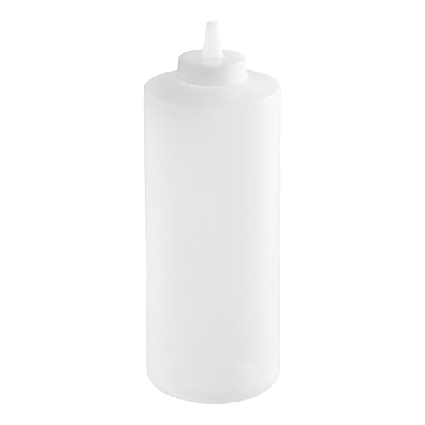 TableCraft 233C 32 oz. Clear Wide Cone Tip Squeeze Bottle with 38 mm Opening - 12/Pack