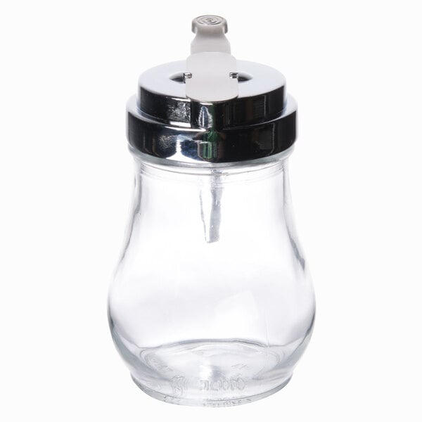 6 oz. Glass Syrup Dispenser with Chrome Plated Alloy Top