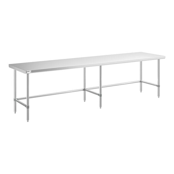 Regency 24" x 120" 16-Gauge 304 Stainless Steel Commercial Open Base Work Table