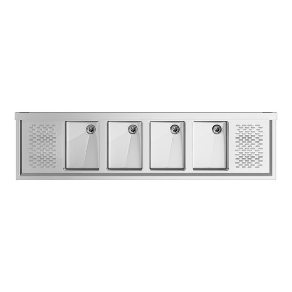 Regency 72" x 18 3/4" Four Bowl Underbar Sink with Two Drainboards