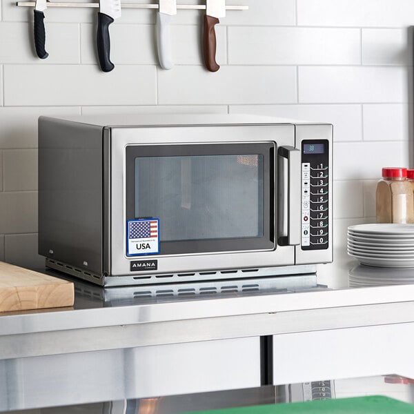 Amana RCS10TS Stackable Commercial Microwave with Push Button Controls - 120V, 1000W