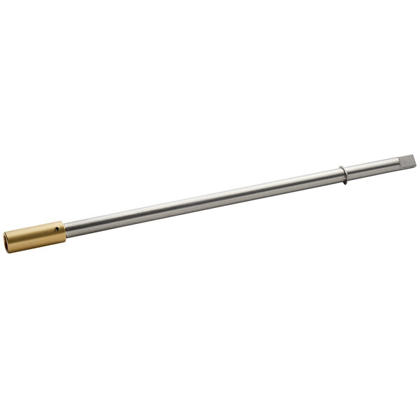 A long metal Narvon auger transmission shaft with a gold tip.