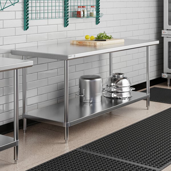 Regency 30" x 72" 16-Gauge 304 Stainless Steel Commercial Work Table with Undershelf