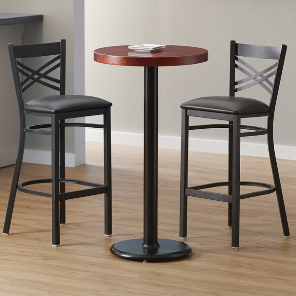 Lancaster Table Seating 24 Round Bar, Butcher Block Round Table