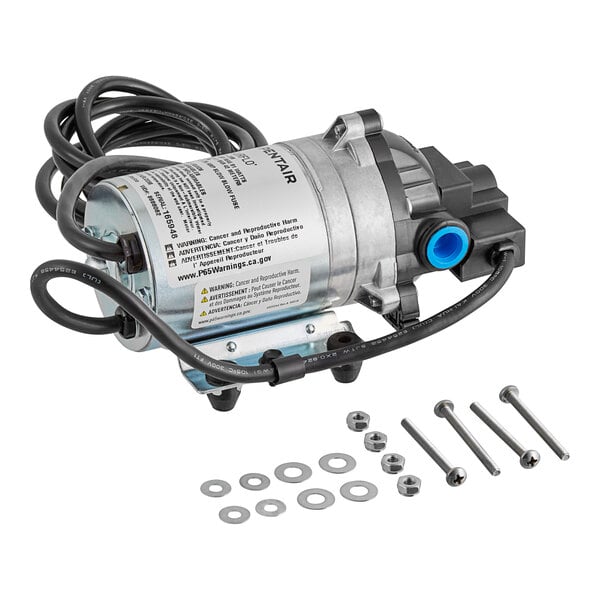 A Cambro 110V water pump kit with black wires and screws.