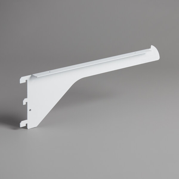 A white rectangular metal bracket with a long straight arm.