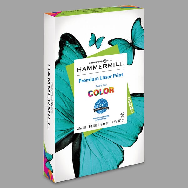 A box of Hammermill premium white laser copy paper.