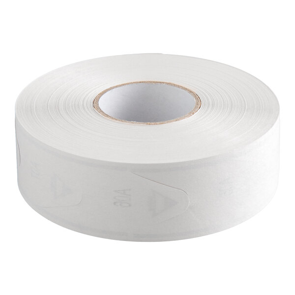 A roll of blue 3-digit take-a-number tickets designed for use with a ticket dispenser.