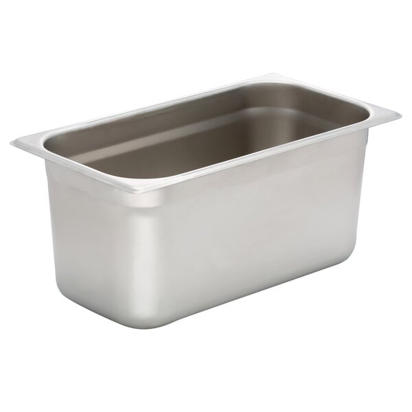 A Bon Chef stainless steel food pan with a lid.