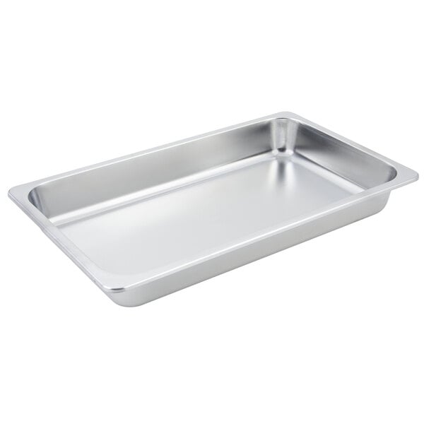 A Bon Chef stainless steel food pan with a lid on a silver tray.