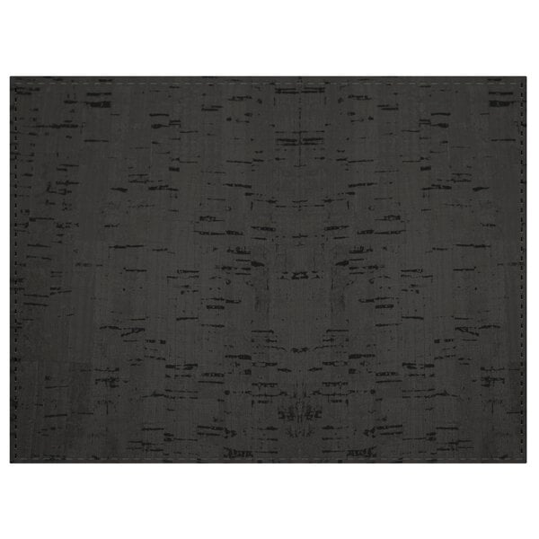 A black rectangular H. Risch, Inc. Vino slate placemat with black lines.