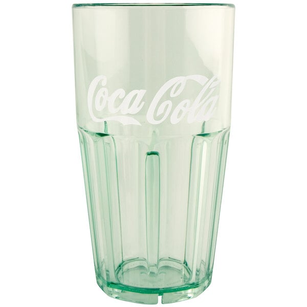 a glass with a logo on it