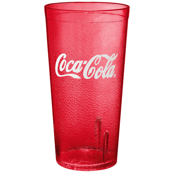 Plastic Cups 6 NEW Coca~Cola Logo Red Textured Tumblers 20oz Coke Glass 
