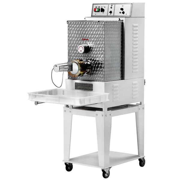 An Avancini pasta extruder on wheels.