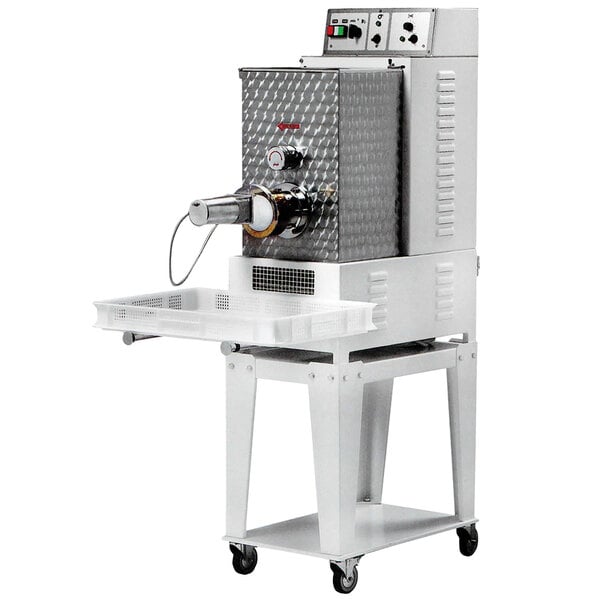An Avancini pasta extruder on a cart.