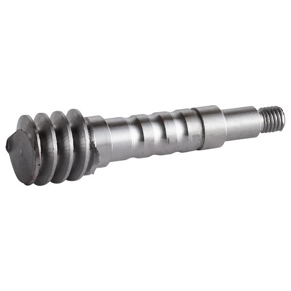 A silver metal Avantco bowl lift gear with a screw head.
