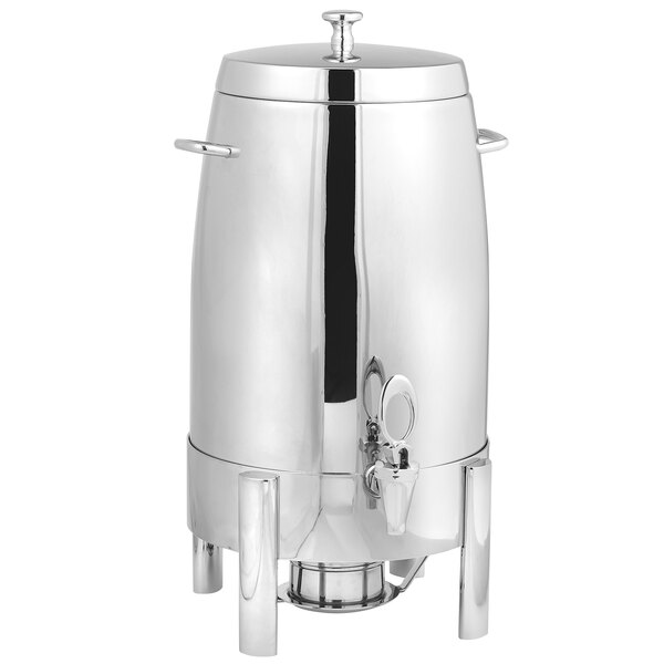 An Eastern Tabletop stainless steel coffee chafer urn with a lid.