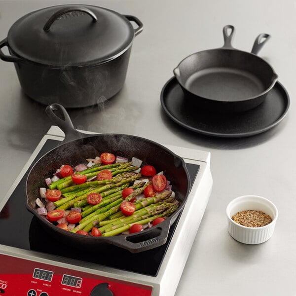 5 Piece Pre-seasoned Cast Iron Cookware Set Griddle Skillet Pot Oven Grill Safe 