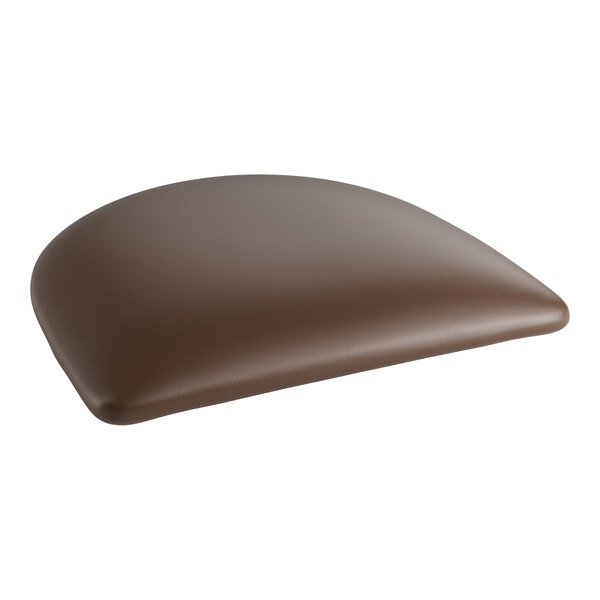 A dark brown vinyl padded seat for metal frame seating.