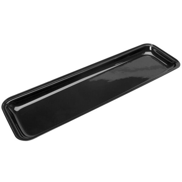 a black rectangular object with a white background