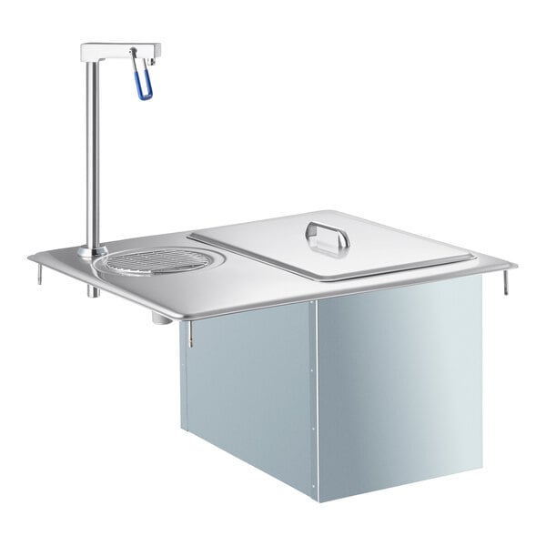 A stainless steel Delfield water station with ice storage.