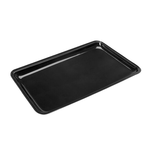 a black tray on a white background