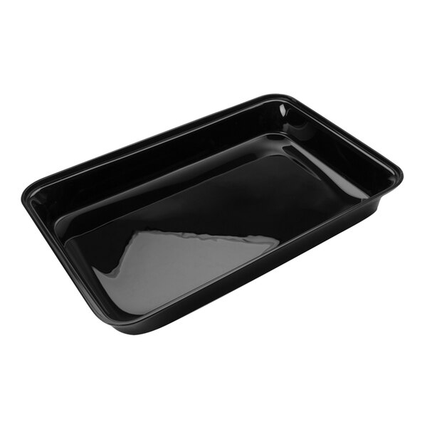 A black rectangular Delfin market tray.