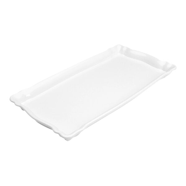 Delfin from Steelite International 15" x 8" x 1 1/4" Cafe White Rectangular Melamine Tray